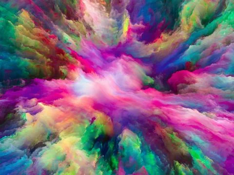 Exploding Surreal Paint Stock Illustration
