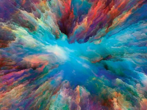 Exploding Surreal Paint Stock Illustration