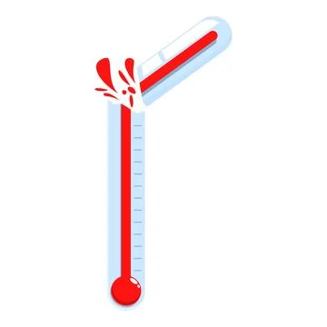 Exploding thermometer showing extremely high temperature Stock Illustration