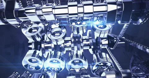Exploding V8 Engine Animation with Moving Pistons and Internals Vídeos de archivo 313934271