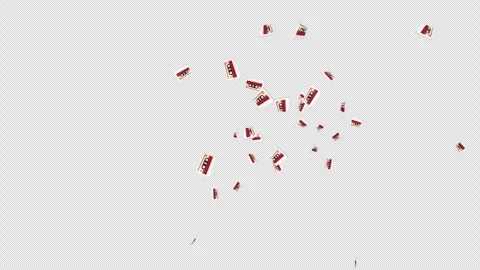 Exploding Vintage Cassette Tape Animation, on Alpha Channel, Loop 库存影片 306437628