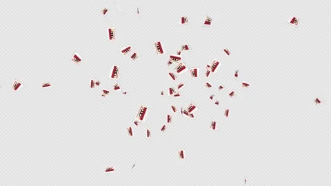 Exploding Vintage Cassette Tape Animation, on Alpha Channel, Loop 库存影片 306438526