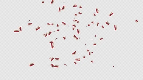 Exploding Vintage Cassette Tape Animation, on Alpha Channel, Loop 库存影片 308980163