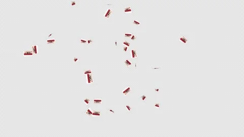 Exploding Vintage Cassette Tape Animation, on Alpha Channel, Loop 库存影片 311027884