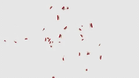 Exploding Vintage Cassette Tape Animation, on Alpha Channel, Loop 库存影片 315679608
