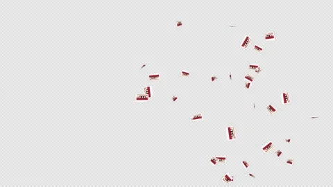 Exploding Vintage Cassette Tape Animation, on Alpha Channel, Technology Backgrou Vídeo Stock 335143139