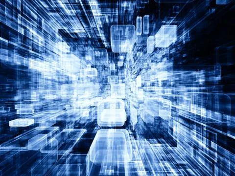 Exploding Virtual Space Stock Illustration