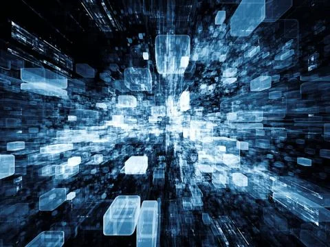 Exploding Virtual Space Illustrazione stock