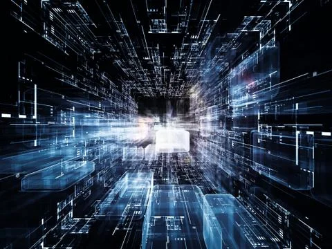 Exploding Virtual Space Stockillustratie