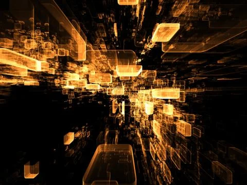 Exploding Virtual Space 스톡 일러스트