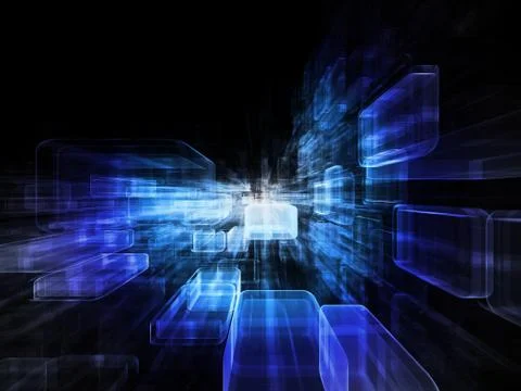 Exploding Virtual Space Illustrazione stock