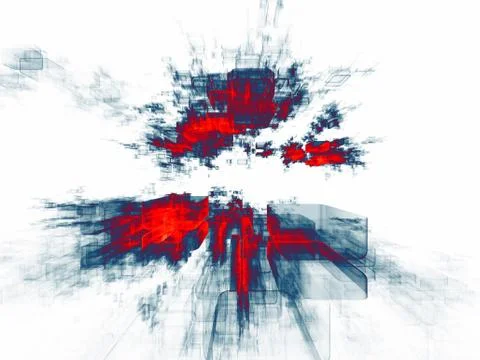 Exploding Virtual Space Stock Illustration