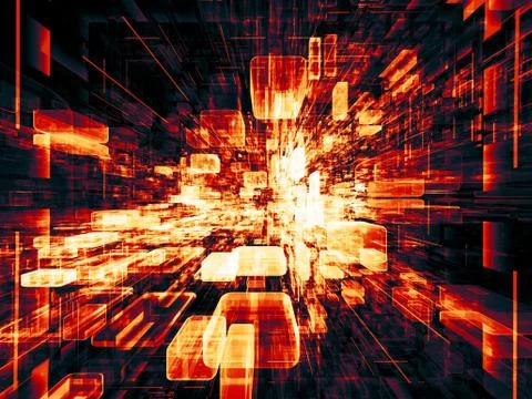 Exploding Virtual Space イラスト素材