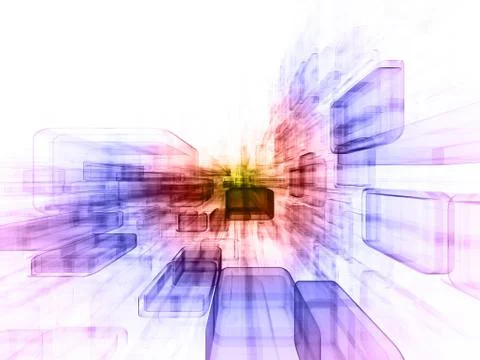 Exploding Virtual Space 스톡 일러스트