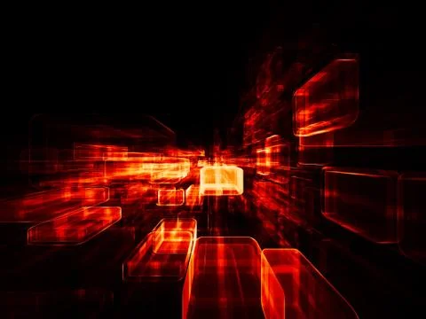 Exploding Virtual Space 스톡 일러스트