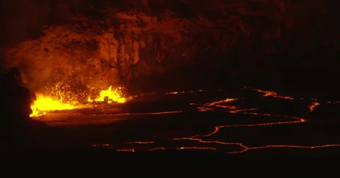 Exploding Volcanic Lava In Caldera May 2015 Eruption, Kilauea, Hawaii Video stock 49871397