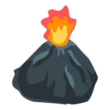 Exploding volcano icon, isometric style Illustrazione stock