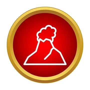 Exploding volcano icon representing natural disaster and warning 库存插图