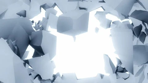 Exploding wall 3D transition Stock Footage 5091605