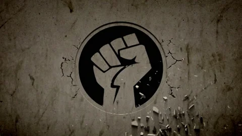 Exploding wall, black lives matter logo Stock Footage
