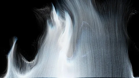Exploding water fountain particles against a black background. Stock Footage 107042740