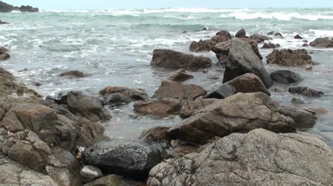 Exploding waves at the sea Video stock 38281473