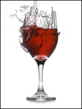 Exploding wine glass 스톡 사진