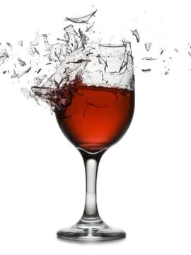 Exploding wine glass Stock Photos