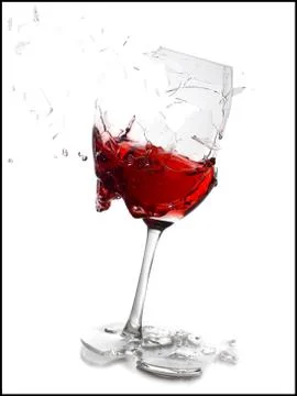 Exploding wine glass Stock Photos
