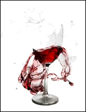 Exploding wine glass Stock Photos