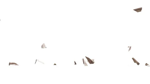 Exploding Wooden Crate with Shattering Wood Pieces on White Background Stock Footage 333899973