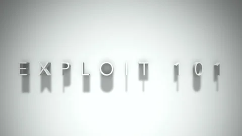 Exploit 101 3D title animation with shadows on a white background Stock Footage 297514963