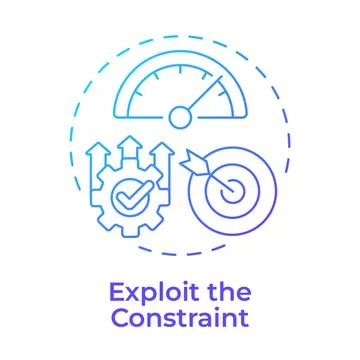 Exploit the constraint blue gradient concept icon Stock Illustration