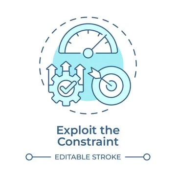 Exploit the constraint soft blue concept icon Stock Illustration