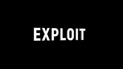 Exploit text 3D word rotation animation video effect for trailer title Video stock 313715672
