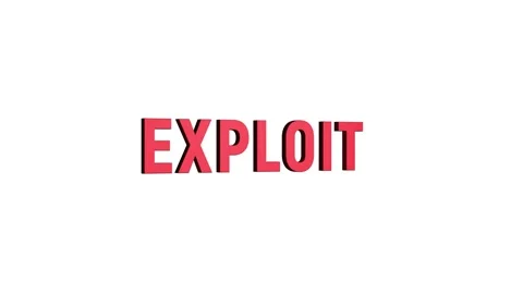 Exploit text 3D word rotation animation video effect for trailer title Stock Footage 313715683