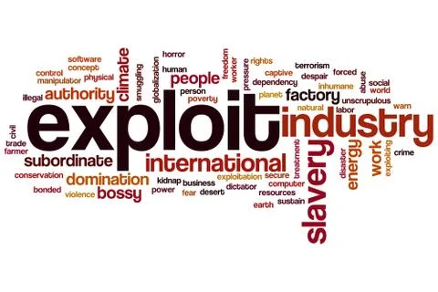 Exploit word cloud Stock Illustration