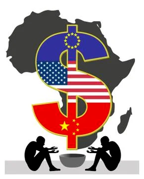 Exploitation of African people Stock Illustration