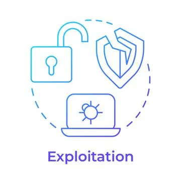 Exploitation blue gradient concept icon 库存插图