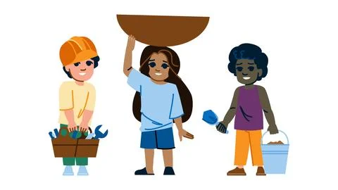 Exploitation child labor stop vector Illustrazione stock