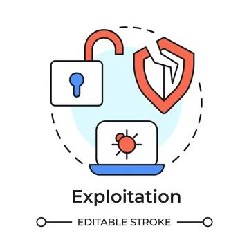 Exploitation multi color concept icon 库存插图
