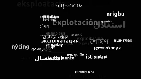 Exploitation Translated in 46 Worldwide Languages Endless Looping 3d Zooming  Stock Footage 145208831