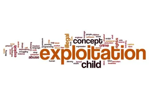 Exploitation word cloud concept Stock Illustration