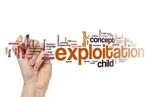 Exploitation word cloud concept Stock Illustration