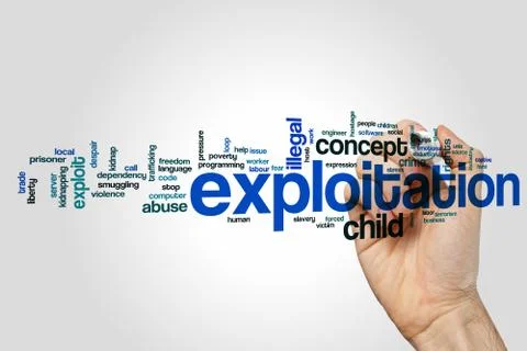 Exploitation word cloud concept Stock Illustration