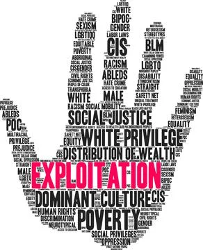 Exploitation Word Cloud Stock Illustration