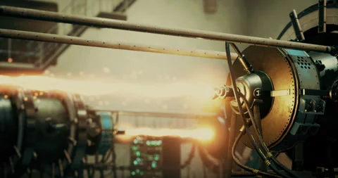 Exploration of advanced machinery processes in a high tech facility setting Stock Footage 310412395