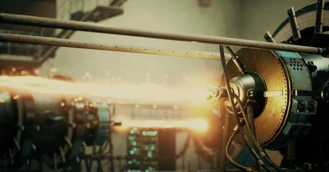 Exploration of advanced machinery processes in a high tech facility setting 库存插图