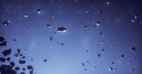 Exploration of asteroids in deep space reveals striking celestial formations Stockillustratie