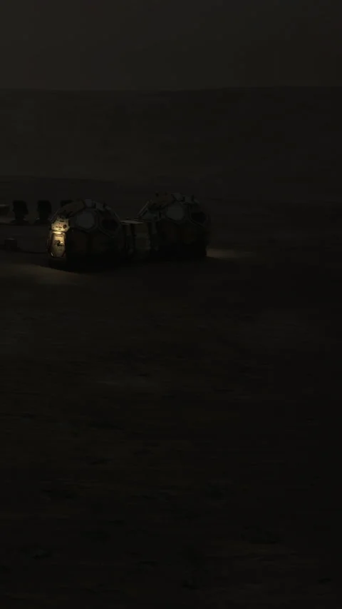 Exploration of distant worlds in the silence of night on an alien landscape Stock Footage 340079401